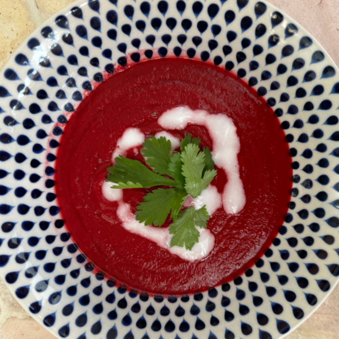 Ricotta gratin & beetroot soup menu by Marie